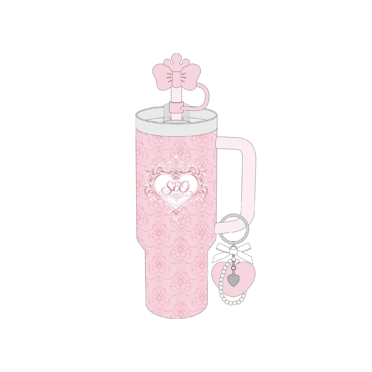 [IVE|آيف] {Kpop} (One) IVE - LEESEO Tumbler 900 ml + Straw Cap + Keyring + Photocard (IVE THE 4TH FAN CONCERT [DIVE into IVE]) | آيف - ترمس ليسو 900 مل + غطاء بماصة + ميدالية + بطاقة صور (حفل آيف الرابع [دايف إنتو آيف])