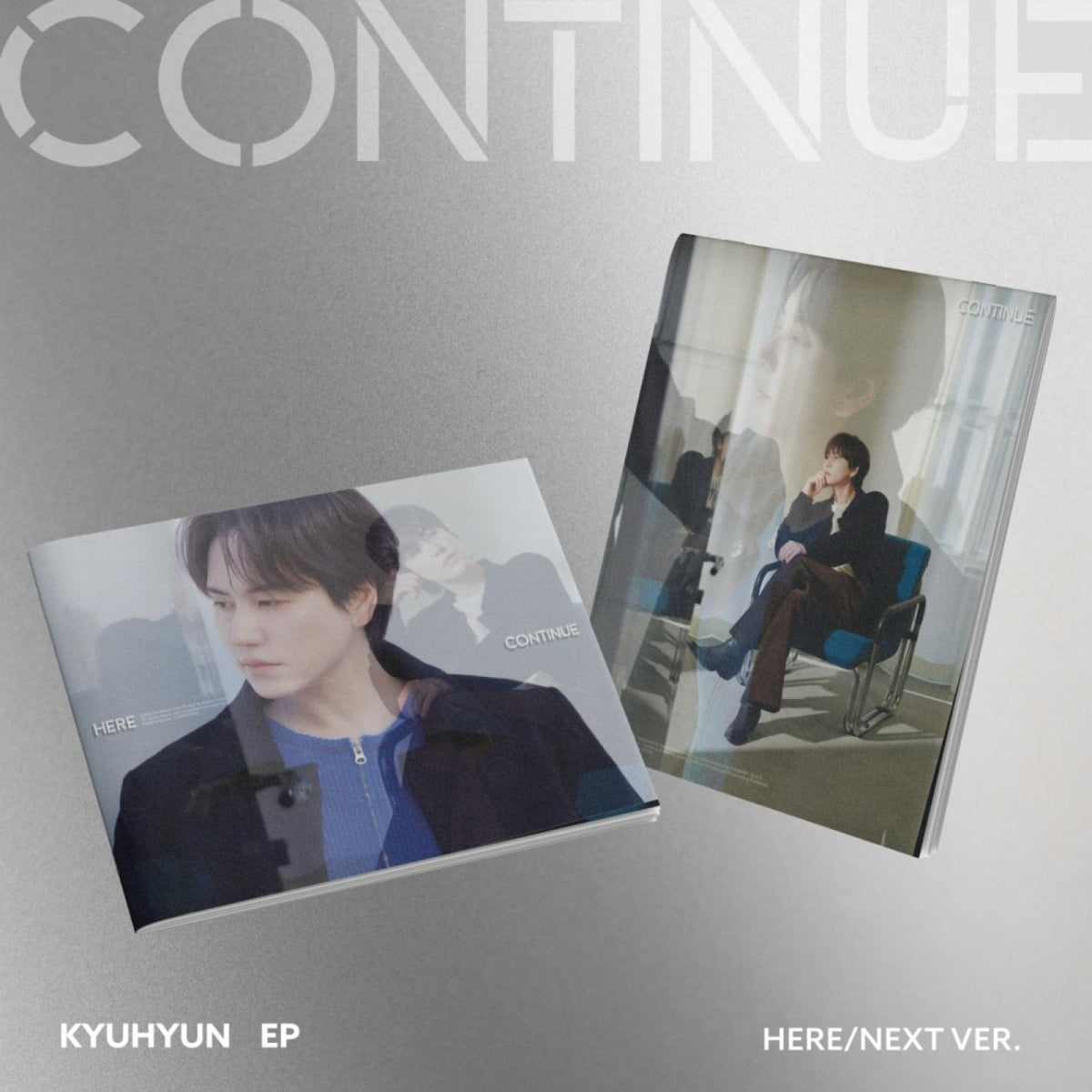[KYUHYUN|كيوهيون] {Kpop} (Set) KYUHYUN - EP [CONTINUE] Set of 2 (HERE Ver. + NEXT Ver.) | كيوهيون - الألبوم القصير [CONTINUE] طقم من نسختين (HERE + NEXT)
