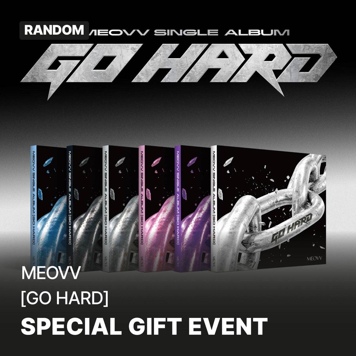 [MEOVV|ميياو] {Kpop} (One) MEOVV - Single Album [GO HARD] (Random 1 of 6 Versions) 15.2 x 15.2 x 0.8 cm + Photobook + Mini Stand | ميياو - الألبوم الفردي [غو هارد] (نسخة عشوائية من 6)