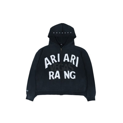 [BTS|بانتقان] (One) BTS - Zip-up Hoodie Black XXL (WORLD TOUR [ARIRANG] US Exclusive) | بي تي اس - هودي بسحّاب أسود مقاس XXL (جولة عالمية [ARIRANG] حصري أمريكا)
