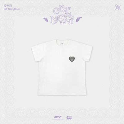 [QWER|كيو دبليو إي آر] {Kpop} (One) QWER - T-Shirt (White, Free Size) (4th Mini Album Pop-Up [CEREMONY]) | كيو دبليو إي آر - تيشيرت (أبيض، مقاس حر)