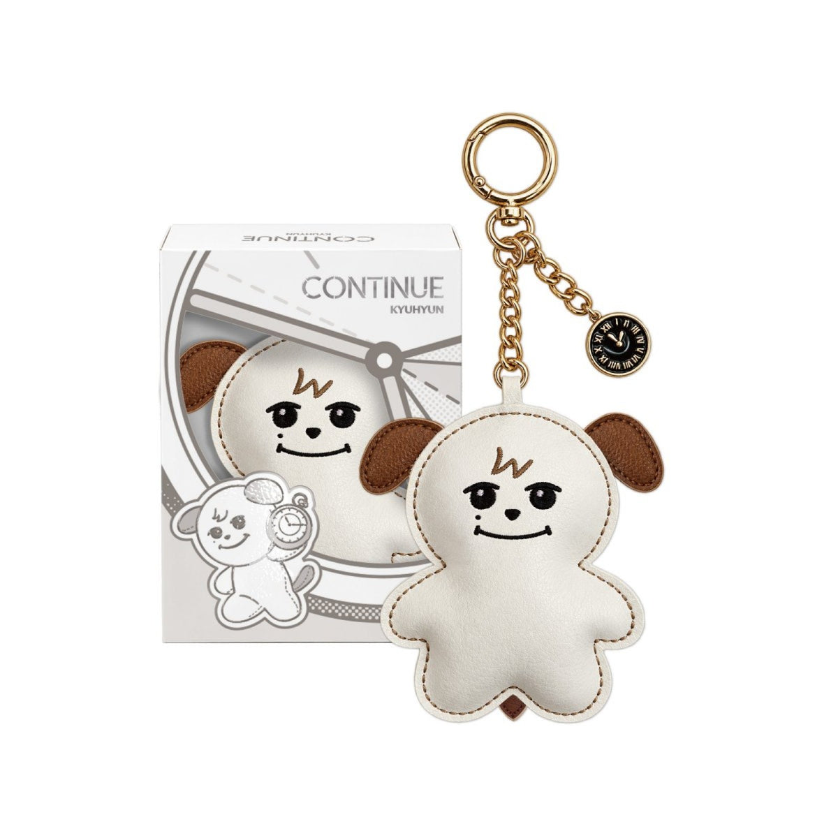 [KYUHYUN|كيوهيون] {Kpop} (Set) KYUHYUN - EP [CONTINUE] (KYUMAE PU Edition, Limited) Box 10 x 13 x 4 cm + Plush Keyring | كيوهيون - الألبوم القصير [CONTINUE] (نسخة KYUMAE PU المحدودة) علبة ١٠ × ١٣ × ٤ سم + ميدالية دمية