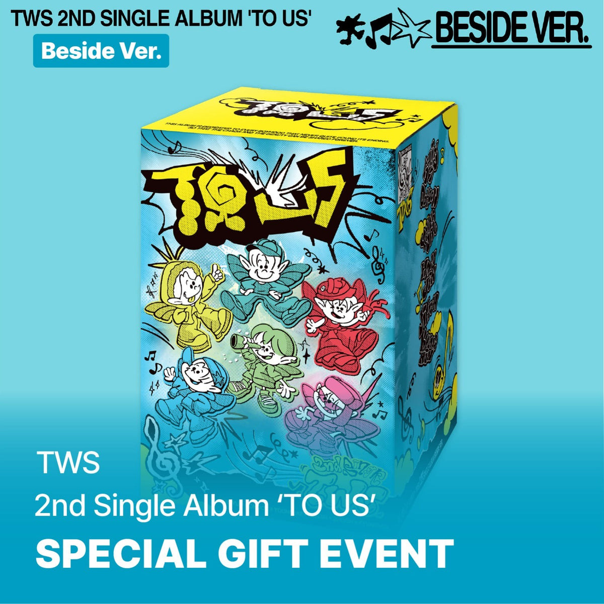 [TWS|تي دبليو اس] {Kpop} (Set) TWS - 2nd Single Album [TO US] (Beside Ver.) with Reversible Hanging Mood Lamp | تي دبليو اس - ألبوم السينغل الثاني [تو أص] (نسخة بيسايد) مع مصباح معلق قابل للقلب