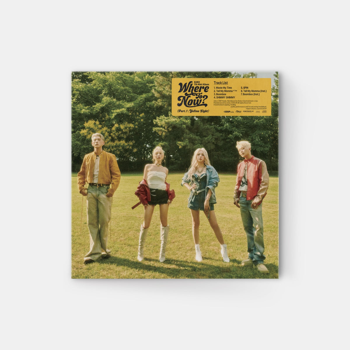 [KARD|كارد] {Kpop} (One) KARD - 7th Mini Album [Where To Now? (Part.1) : Yellow Light] 21.3 x 21.3 cm | كارد - الألبوم المصغّر السابع وير تو ناو؟ (الجزء الأول: الضوء الأصفر)