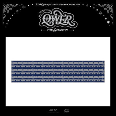 [QWER|كيو دبليو إي آر] {Kpop} (One) QWER - Scarf 180 x 42 cm Cotton (3rd Anniversary Pop-Up [THE STAR SIGN]) | كيو دبليو إي آر - وشاح قطني 180 × 42 سم