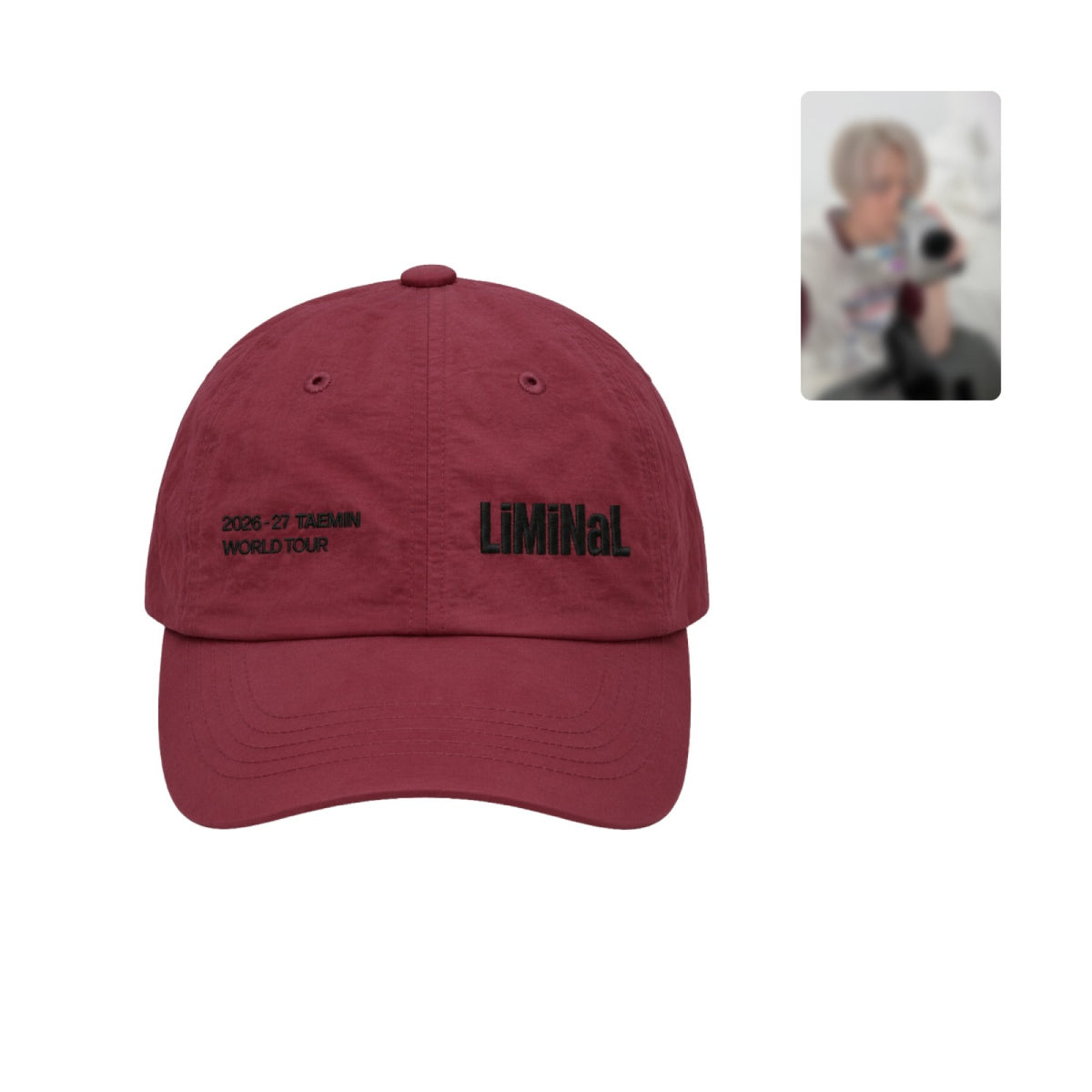[TAEMIN|تايمين] {Kpop} (Set) TAEMIN - Ball Cap (Free Size, 58 cm) + Photocard (2026-27 TAEMIN WORLD TOUR [LiMiNaL] in SEOUL) | تايمين - كاب (مقاس حر، ٥٨ سم) + بطاقة صورة (جولة [LiMiNaL])