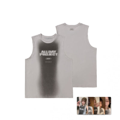 [ALLDAY PROJECT|أولداي بروجكت] {Kpop} (Set) ALLDAY PROJECT - Sleeveless Top Set, Shoulder 34 / Chest 54.5 / Length 74 cm + Photocard (CRASH Official Merch) | أولداي بروجكت - طقم تي شيرت بلا أكمام
