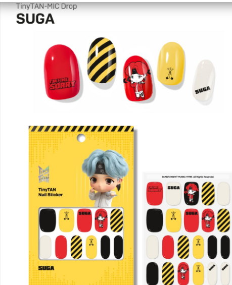 (ONE) BTS TinyTAN nail sticker mic drop