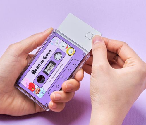 (ONE) BT21 Line Friends Hop In Rub Elago MagSafe Clear Card Pocket