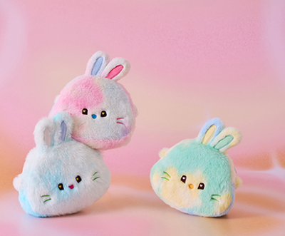 (ONE) LINE FRIENDS - bunini plush multi pouch (BLUE MULTI)
