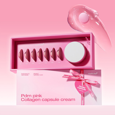 [Care|العناية] (SET) Medicube PDRN Pink Collagen Capsule Cream + 7 Capsules Gift | سيت - كريم كبسولات الكولاجين الوردي من السلمون مع سبع كبسولات هديه لبشرة متوهجة في 7 أيام