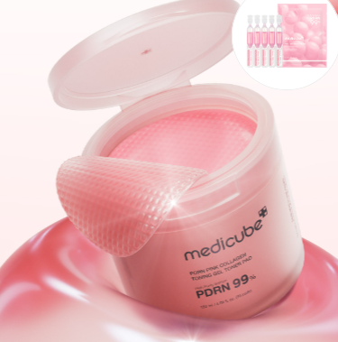 [Care|العناية] (ONE) Medicube PDRN 99 Pink Collagen Toning Gel Pad | واحد - وسادة تونر جل الكولاجين الوردي