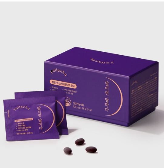 (ONE) Yalacha Every month on the moon,- it contains iron, folic acid, vitamin B12, and grape flavor.