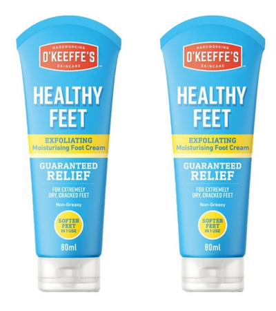 [Care | العناية] O'Keeffe's Healthy Feet Exfoliating Moisturizing Foot Cream 80ml (Pack of 2) | أوكيفز - كريم القدمين المرطب والمقشر 80 مل (2 قطعة)