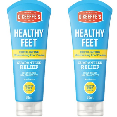 [Care | العناية] (Set) O'Keeffe's Healthy Feet Exfoliating Moisturizing Foot Cream 80ml (Pack of 2) | أوكيفز - كريم القدمين المرطب والمقشر 80 مل (2 قطعة)