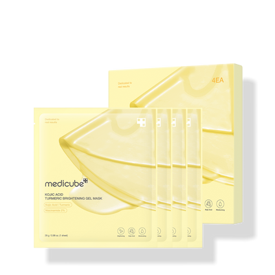 [Care|العناية] (Set) Medicube Kojic Acid Turmeric Vita Gel Mask (4 Sheets) | ميديكيوب ماسك جل الكركم وحمض الكوجيك (4 قطع)