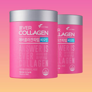 [Vitamin&Health|فيتامين&صحة] (Set) Nutri - Ever Collagen Time Biotin 3g x 50 Sachets x 2 Tubs | نوتري - إيفر كولاجين تايم بيوتين 50 ظرفاً × علبتان