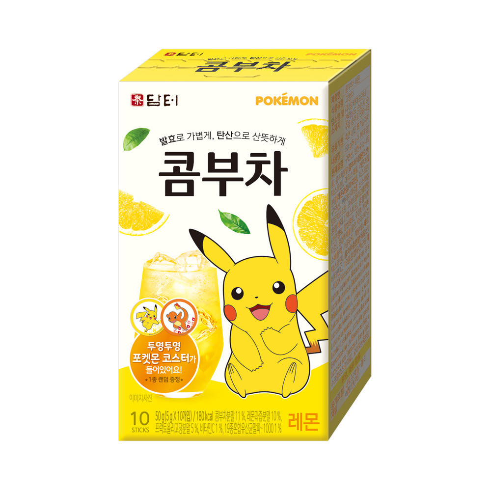 [Food|طعام] (One) Damter - Pokemon Kombucha Lemon 10T | دامتر - كومبوتشا بوكيمون بطعم الليمون - 10 أظرف