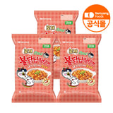 [Food|طعام] (Set) Samyang - Rose Buldak Flat Glass Noodles Pouch 338.8g x 3 | سميانغ - نودلز الزجاج المسطحة روزيه بولداك 338.8غ × 3