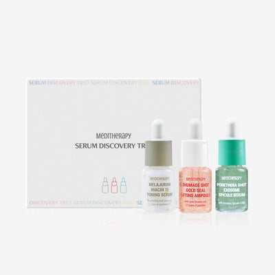 [Care|العناية] (Set) Meditherapy Serum Discovery Trio – 3 Mini Serums | ميديثيرابي - مجموعة اكتشاف السيرومات: 3 سيرومات مصغّرة