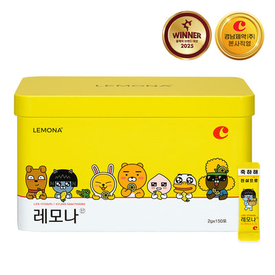 [Vitamin&Health|فيتامين&صحة] (One) Lemona Vitamin C Powder 150 Sticks - Kakao Friends Edition (1 Box) | ليمونا - بودرة فيتامين سي 150 ظرفاً - إصدار كاكاو فريندز (علبة واحدة)