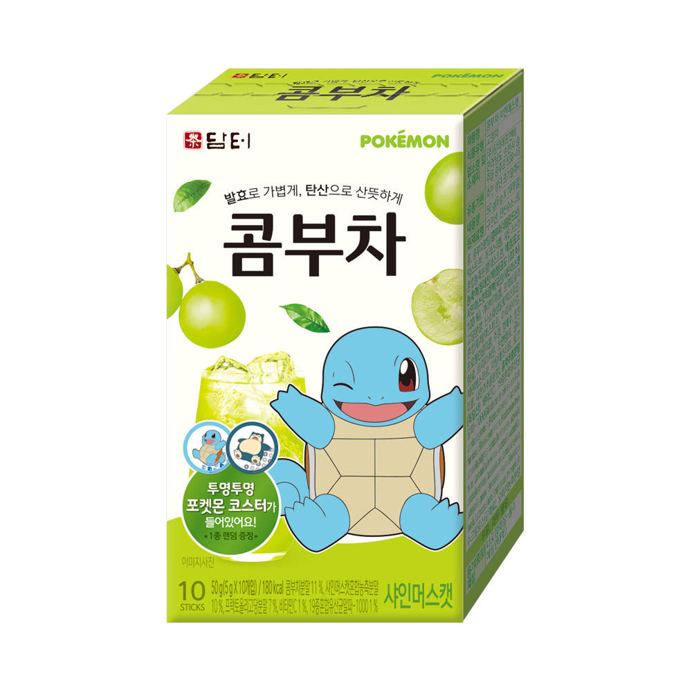 [Food|طعام] (One) Damter - Pokemon Kombucha Shine Muscat 10T | دامتر - كومبوتشا بوكيمون بطعم شاين مسكات (العنب الأخضر) - 10 أظرف