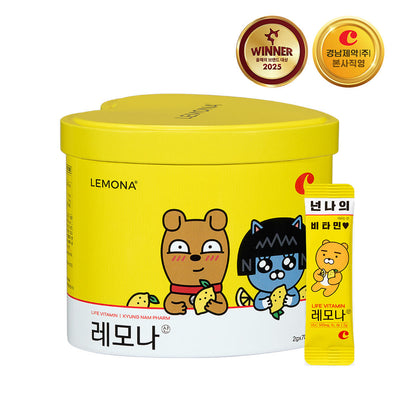 [Vitamin&Health|فيتامين&صحة] (One) Lemona Vitamin C Powder 70 Sticks - Kakao Friends Edition | ليمونا - بودرة فيتامين سي 70 ظرفاً - إصدار كاكاو فريندز