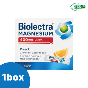 [Vitamin&Health|فيتامين&صحة] (One) Biolectra Magnesium 400mg Ultra Direct - 60 Sticks (2 Months) | بيوليكترا - مغنيسيوم 400 ملغ ألترا دايركت - 60 ظرفاً (شهران)
