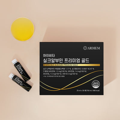 [Vitamin&Health|فيتامين&صحة] (One) Ardiem Hi-Vita Silk Albumin Premium Gold (25ml x 30) | أرديم - هاي فيتا سيلك ألبومين بريميوم جولد (25 مل × 30)