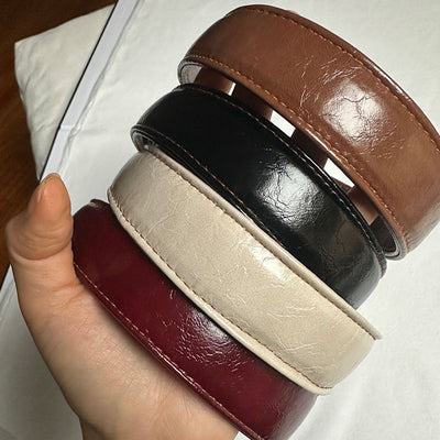 [Hair | الشعر] Arnew Caramel Leather Headband | أرنيو - عصابة رأس جلدية كراميل