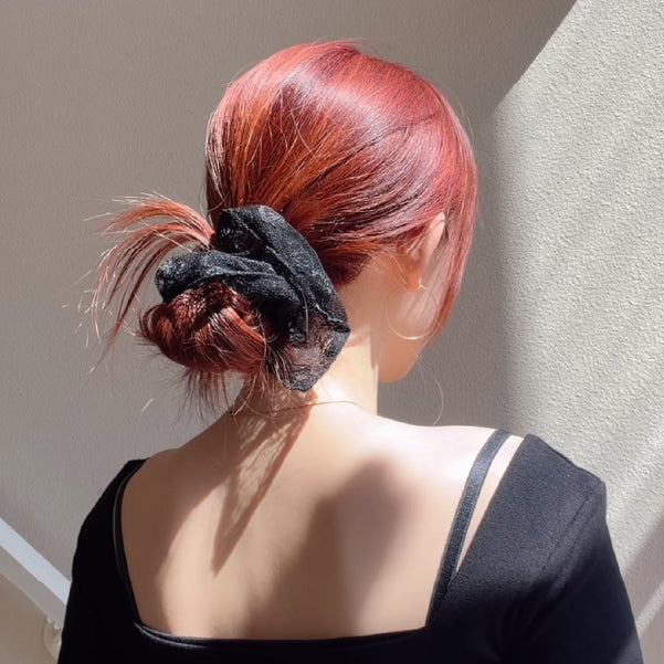 [Hair | الشعر] Arnew Lace Square Hair Scrunchie | أرنيو - ربطة شعر مربعة بالدانتيل