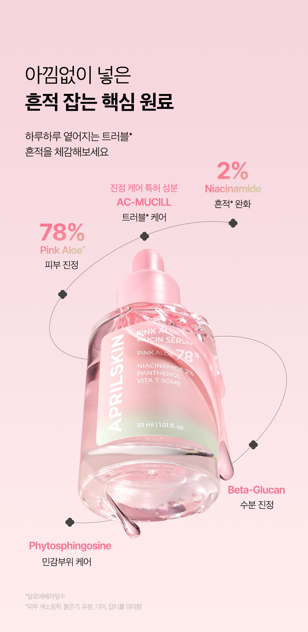 سيت_ مصل مخاطية الصبار الوردي + دبوس الشعر | (SET) Little Apeach Edition] Pink Aloe Musin Serum