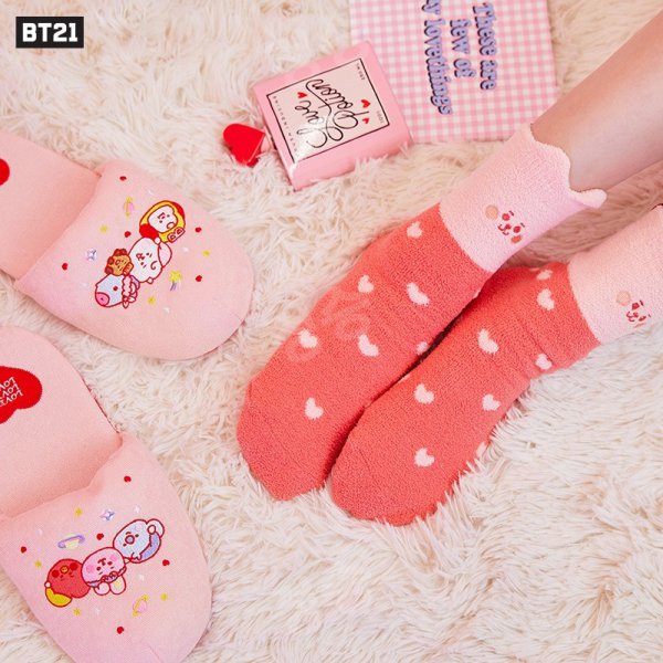 (ONE) BT21- LINE FRIENDS-Night Party Series Wool Socks Sleep Socks Winter Socks