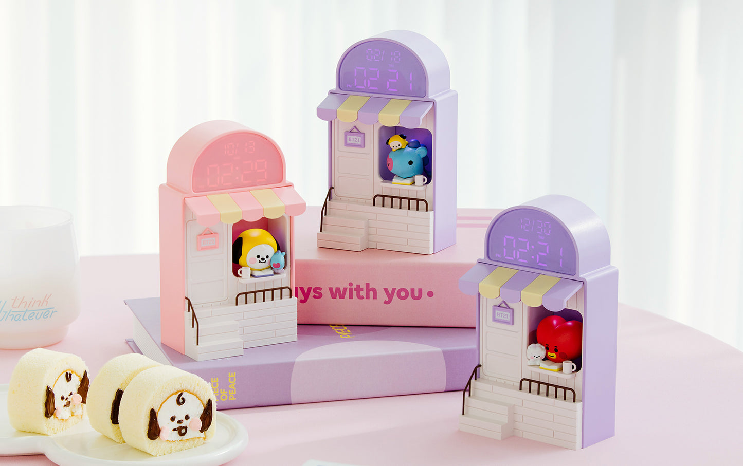 ساعة رقمية من شخصيات بي تي 21 | (ONE) BT21 - Mini Home Café figure Clock