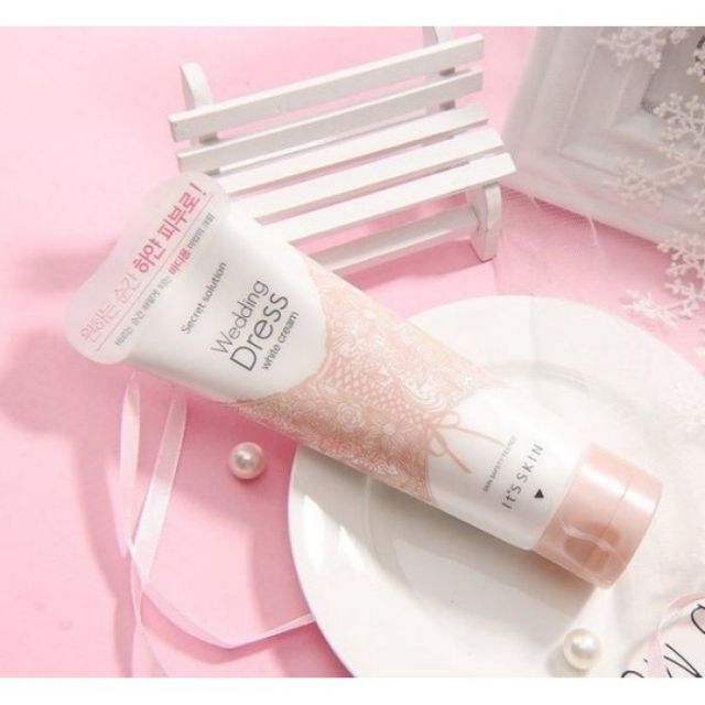 One) It's skin - Secret Solution Wedding Dress White Cream Memoo One) It's skin - Secret Solution Wedding Dress White Cream Memoo