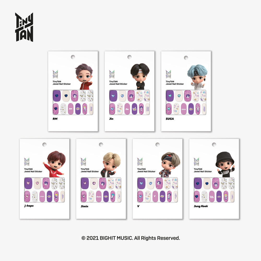 (ONE) BTS TinyTAN nail sticker magic door jewel