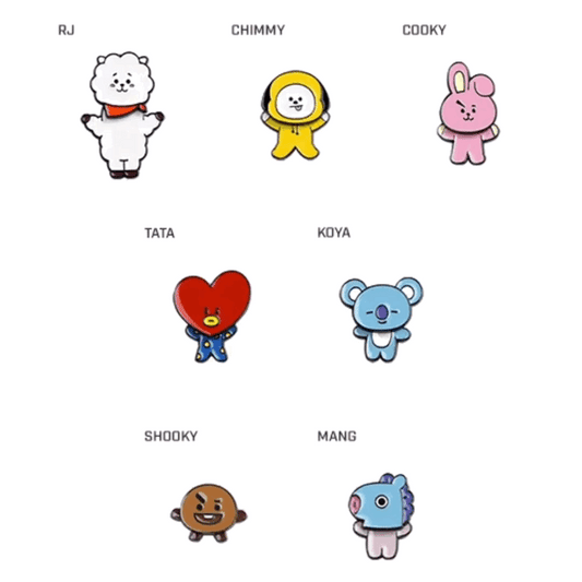 (One) BT21 -  Swing pin badgeمداليا دبوس المتأرجح علقها على قبعتك معطفك