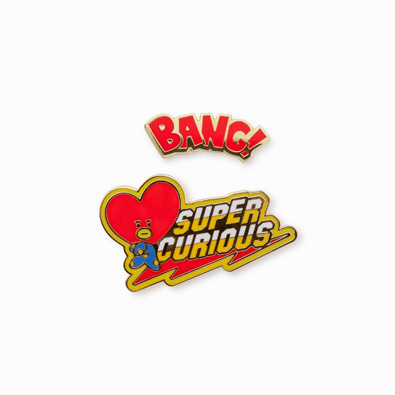 BT21 WAPE Badge set (2 pieces) بروش او دبوس من قطعتين زين بها قميصك او طرف جينز او حقيبتك لشخصيات بي تي اس