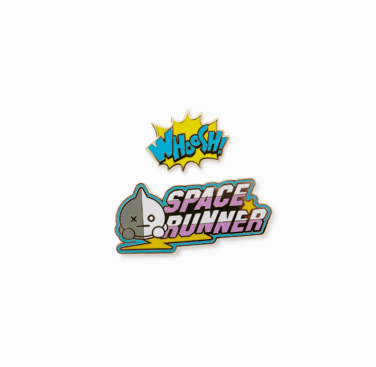 BT21 WAPE Badge set (2 pieces) بروش او دبوس من قطعتين زين بها قميصك او طرف جينز او حقيبتك لشخصيات بي تي اس