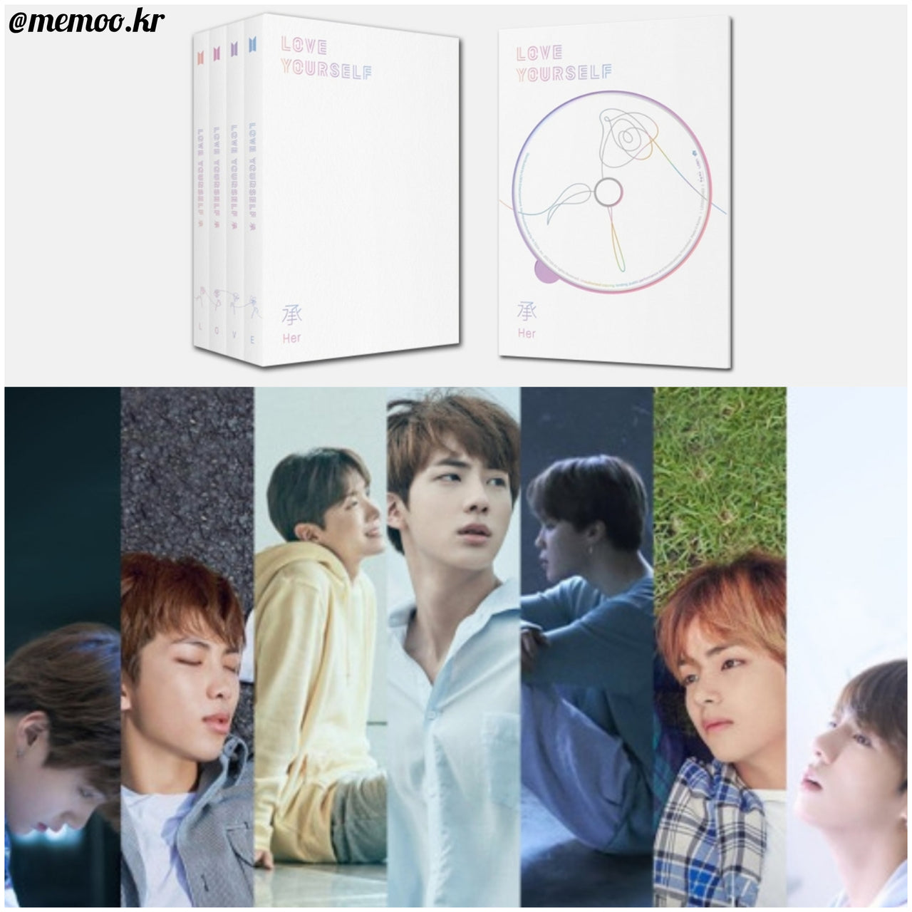  (SET)BTS Album- Love Yourself Her Set .............  ( سيت كامل من أربع ألبومات  ) L + O + V + E