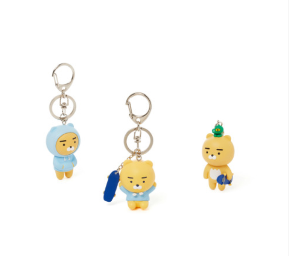 الشكل كيرينغ ريان 3 أنواع | (ONE) Kakao Friends Figure Keyring Ryan 3 Types