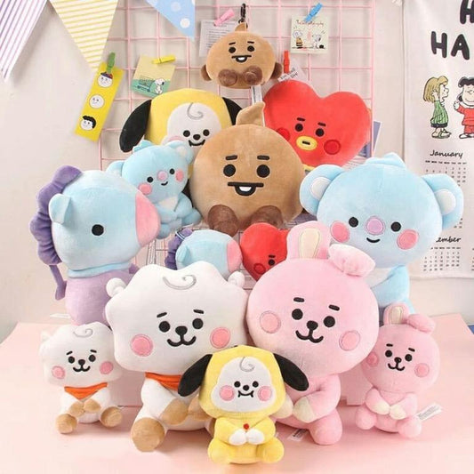 (One) BT21 - BABY Sitting Doll (20cm)  دميه الجالسه لشخصيات بي تي اس شاهد حجمها 