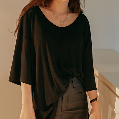 شيرت هيروين لقيلولتك ببلوزة للرقبة | (ONE) [SHIRT] Hiroin Napping U Neck Blouse