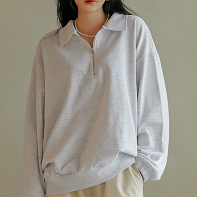 شيرت مجموعة الخريف هايننك  | (ONE) [SHIRT]  Heyning Boxy Fit Zipup Collar