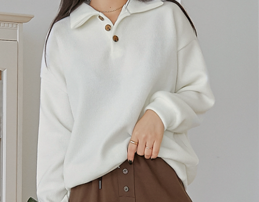 جديد مجموعة 2022 | (ONE) [SWEATER] Nilo Golgi Button Collar MTM