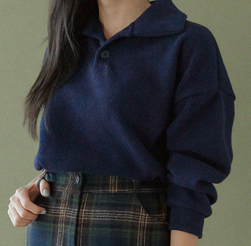 جديد مجموعة 2022 | (ONE) [SWEATER] Nilo Golgi Button Collar MTM