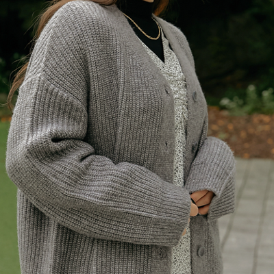 كنزة صوف لفصل الربيع  | (ONE) [CARDIGAN] Airwool Bokashi Knit Cardigan