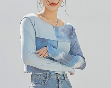 شيرت سلايد  | (ONE) [SHIRT] Selid Tie Dye Wave Crop Top