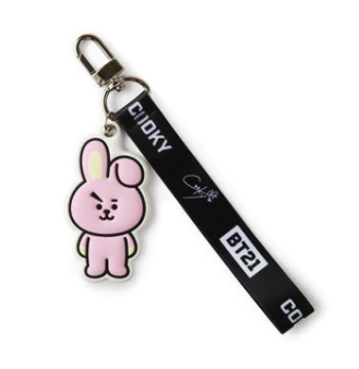 واحد - شخصيات بي تي 21 حزام معصم للسفر وحلقة مفاتيح || (ONE) BT21 - Travel Wrist Strap ver.2