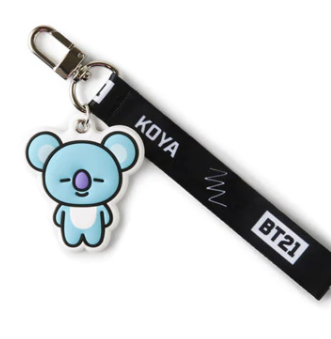 واحد - شخصيات بي تي 21 حزام معصم للسفر وحلقة مفاتيح || (ONE) BT21 - Travel Wrist Strap ver.2